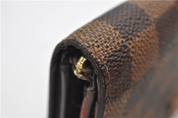Auth Louis Vuitton Damier Porte Monnaie Billets Tresor Wallet N61730 LV 9836D