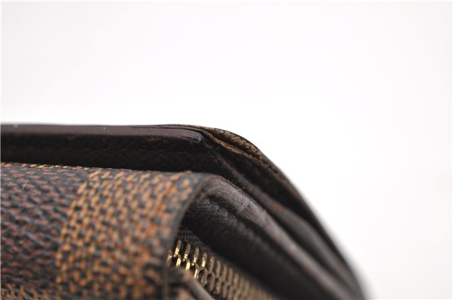 Auth Louis Vuitton Damier Porte Monnaie Billets Tresor Wallet N61730 LV 9836D