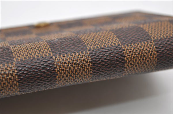 Auth Louis Vuitton Damier Porte Monnaie Billets Tresor Wallet N61730 LV 9836D