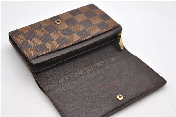 Auth Louis Vuitton Damier Porte Monnaie Billets Tresor Wallet N61730 LV 9836D
