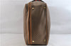 Authentic GUCCI Web Sherry Line Micro GG Travel Bag PVC Leather Brown 9844C