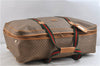 Authentic GUCCI Web Sherry Line Micro GG Travel Bag PVC Leather Brown 9844C