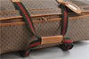 Authentic GUCCI Web Sherry Line Micro GG Travel Bag PVC Leather Brown 9844C