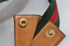 Authentic GUCCI Web Sherry Line Micro GG Travel Bag PVC Leather Brown 9844C