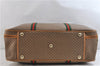 Authentic GUCCI Web Sherry Line Micro GG Travel Bag PVC Leather Brown 9844C