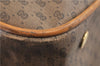 Authentic GUCCI Web Sherry Line Micro GG Travel Bag PVC Leather Brown 9844C