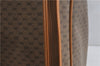 Authentic GUCCI Web Sherry Line Micro GG Travel Bag PVC Leather Brown 9844C