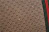 Authentic GUCCI Web Sherry Line Micro GG Travel Bag PVC Leather Brown 9844C