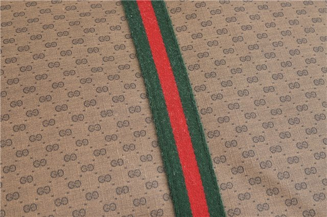 Authentic GUCCI Web Sherry Line Micro GG Travel Bag PVC Leather Brown 9844C