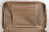Authentic GUCCI Web Sherry Line Micro GG Travel Bag PVC Leather Brown 9844C