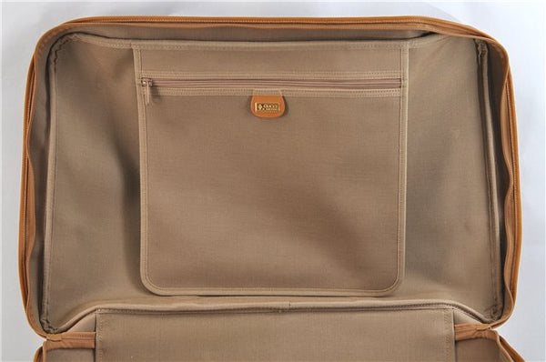 Authentic GUCCI Web Sherry Line Micro GG Travel Bag PVC Leather Brown 9844C