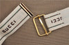 Authentic GUCCI Web Sherry Line Micro GG Travel Bag PVC Leather Brown 9844C