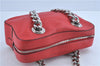 Authentic PRADA Leather Nappa Chain Shoulder Hand Bag Purse Red 9852B