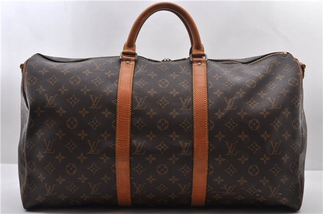 Auth Louis Vuitton Monogram Keepall Bandouliere 50 Boston Bag M41416 LV 9856C