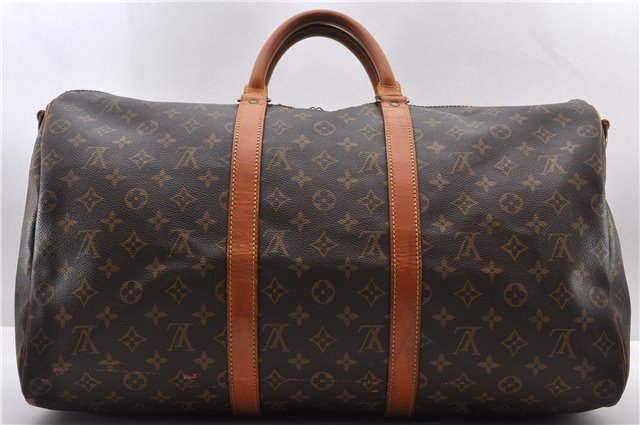 Auth Louis Vuitton Monogram Keepall Bandouliere 50 Boston Bag M41416 LV 9856C