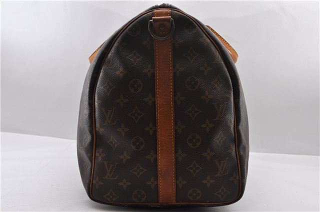 Auth Louis Vuitton Monogram Keepall Bandouliere 50 Boston Bag M41416 LV 9856C