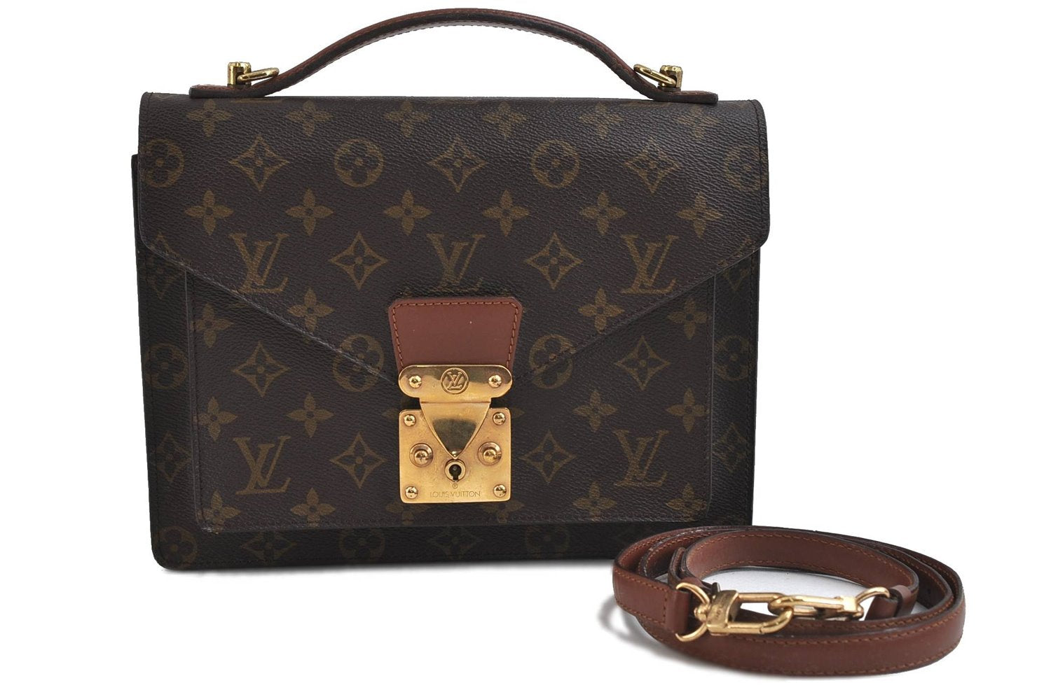 Authentic Louis Vuitton Monogram Monceau 2Way Shoulder Hand Bag M51187 LV 9858C