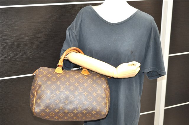 Authentic Louis Vuitton Monogram Speedy 30 Hand Bag M41526 LV 9860C