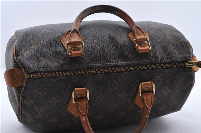 Authentic Louis Vuitton Monogram Speedy 30 Hand Bag M41526 LV 9863C