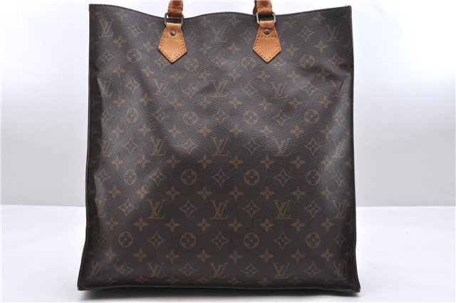 Authentic Louis Vuitton Monogram Sac Plat Hand Bag M51140 LV 9865C