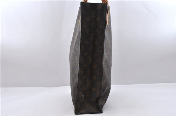 Authentic Louis Vuitton Monogram Sac Plat Hand Bag M51140 LV 9865C