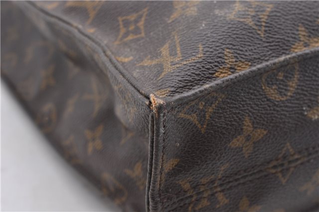 Authentic Louis Vuitton Monogram Sac Plat Hand Bag M51140 LV 9865C