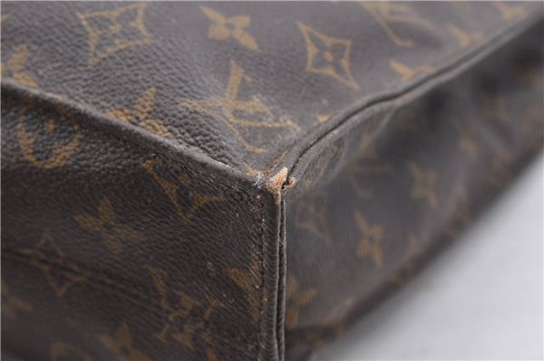 Authentic Louis Vuitton Monogram Sac Plat Hand Bag M51140 LV 9865C