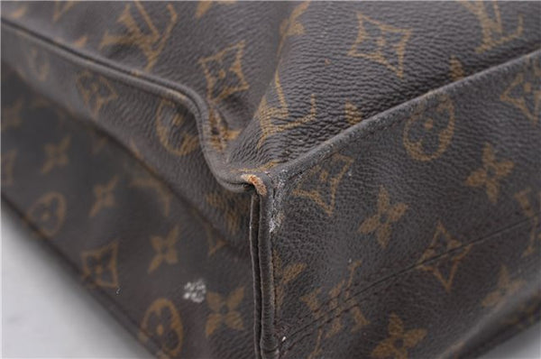 Authentic Louis Vuitton Monogram Sac Plat Hand Bag M51140 LV 9865C