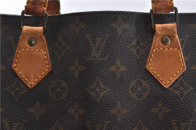 Authentic Louis Vuitton Monogram Sac Plat Hand Bag M51140 LV 9865C