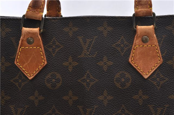 Authentic Louis Vuitton Monogram Sac Plat Hand Bag M51140 LV 9865C