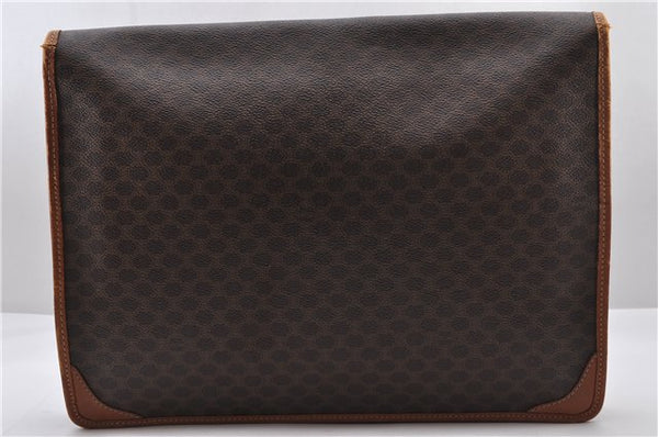 Authentic CELINE Macadam Blason Pattern Document Case Leather Brown 9866C