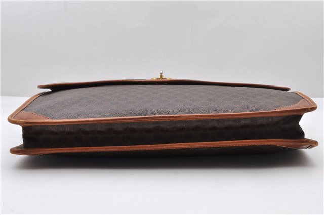 Authentic CELINE Macadam Blason Pattern Document Case Leather Brown 9866C