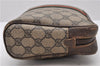 Authentic GUCCI Web Sherry Line Clutch Hand Bag Purse GG PVC Leather Brown 9868C