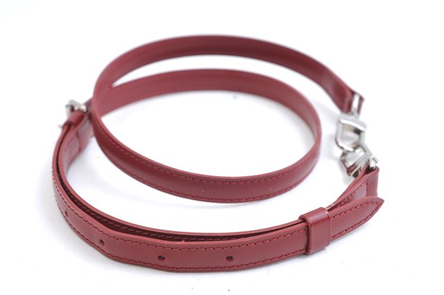 Authentic Louis Vuitton Leather Shoulder Strap Red 40.4-47.2