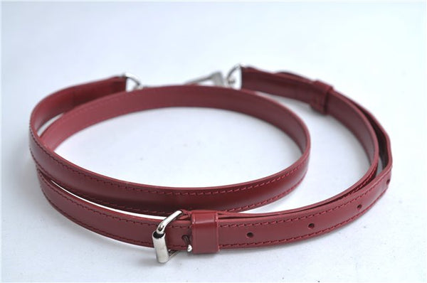 Authentic Louis Vuitton Leather Shoulder Strap Red 40.4-47.2" LV 9869E