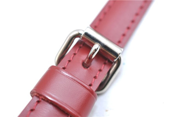 Authentic Louis Vuitton Leather Shoulder Strap Red 40.4-47.2" LV 9869E