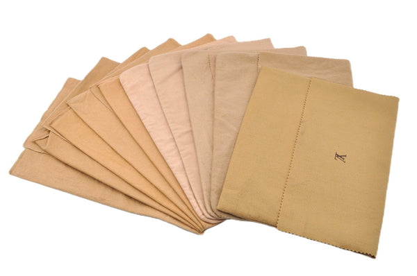 Authentic Louis Vuitton Dust Bag 10 Set Cotton Beige 14.4x10.6x0.4 LV 9869F