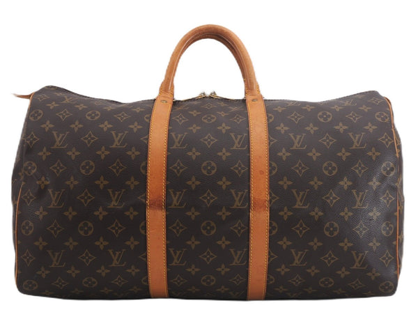 Authentic Louis Vuitton Monogram Keepall 50 Travel Boston Bag M41426 LV 9871E