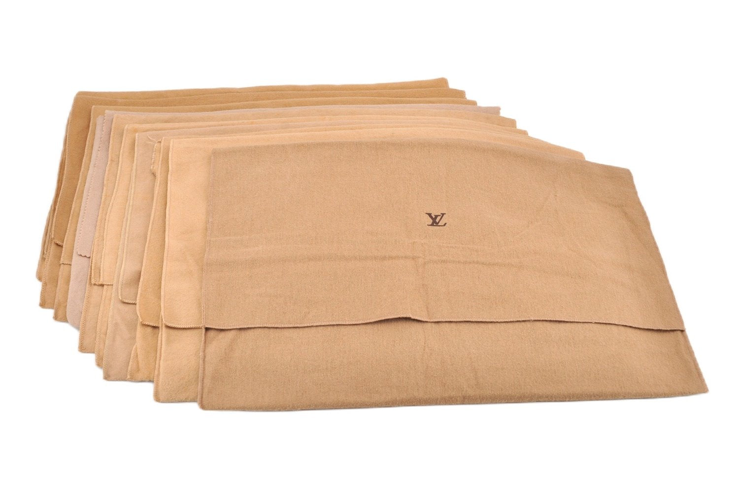 Authentic Louis Vuitton Dust Bag 10 Set Cotton Beige 17.5x13.4x0.2 LV 9871F