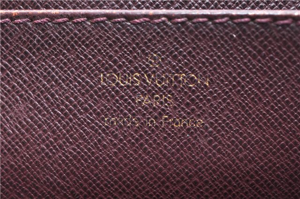 Authentic Louis Vuitton Taiga Serviette Moskova Briefcase Purple M30036 LV 9872C