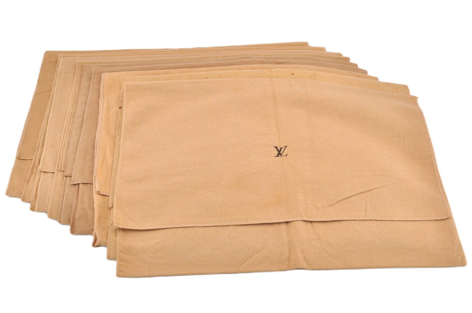 Authentic Louis Vuitton Dust Bag 10 Set Cotton Beige 17.9x14.4x0.2 LV 9872F