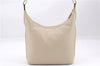Authentic GUCCI Vintage Shoulder Bag Purse Leather 0013814 Ivory 9875D