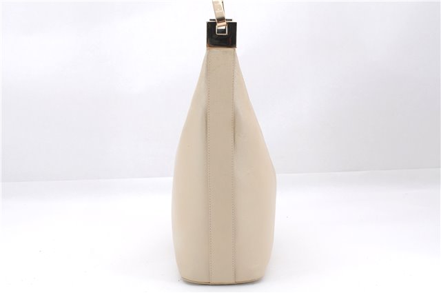 Authentic GUCCI Vintage Shoulder Bag Purse Leather 0013814 Ivory 9875D