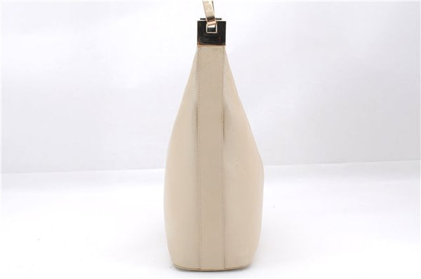 Authentic GUCCI Vintage Shoulder Bag Purse Leather 0013814 Ivory 9875D