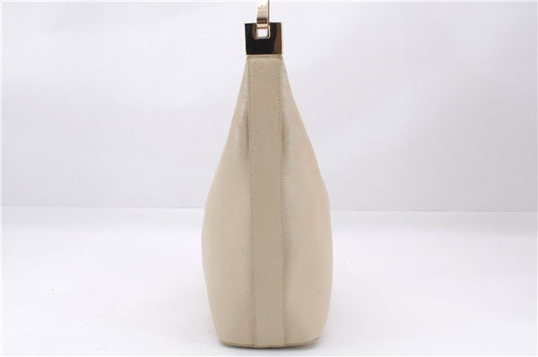 Authentic GUCCI Vintage Shoulder Bag Purse Leather 0013814 Ivory 9875D