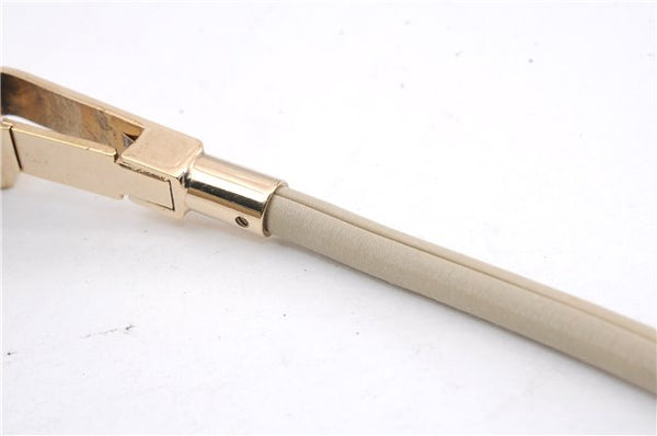 Authentic GUCCI Vintage Shoulder Bag Purse Leather 0013814 Ivory 9875D