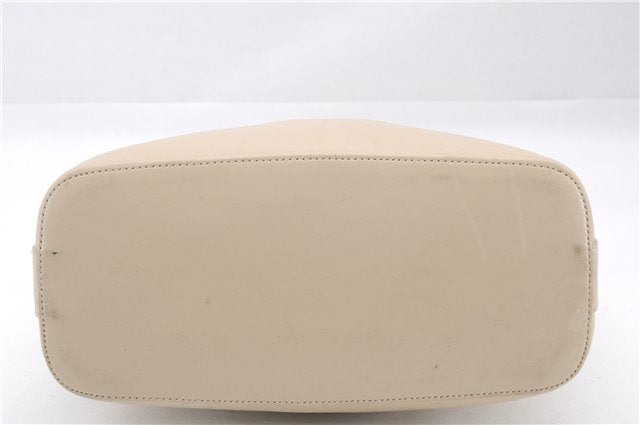 Authentic GUCCI Vintage Shoulder Bag Purse Leather 0013814 Ivory 9875D