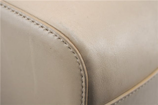 Authentic GUCCI Vintage Shoulder Bag Purse Leather 0013814 Ivory 9875D