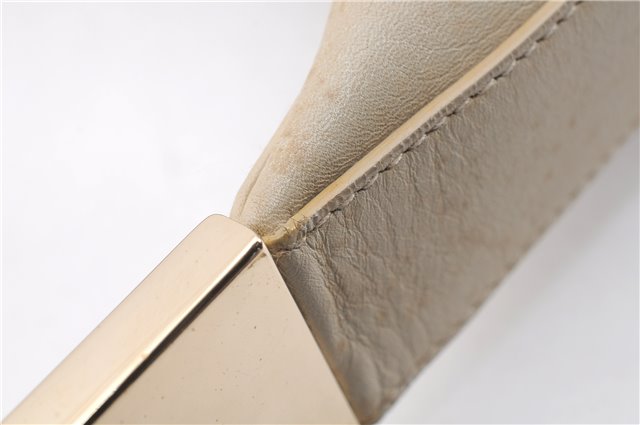 Authentic GUCCI Vintage Shoulder Bag Purse Leather 0013814 Ivory 9875D