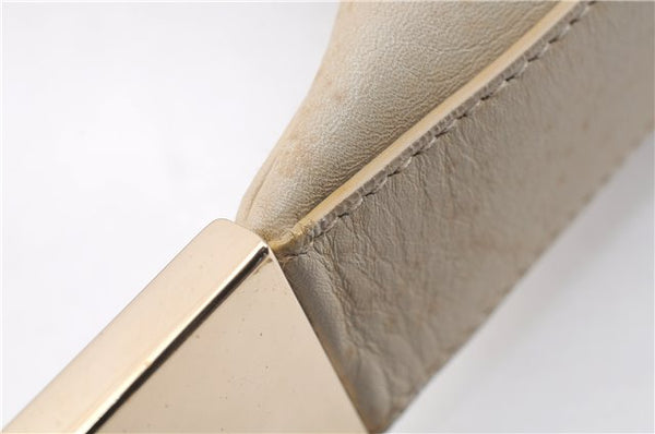 Authentic GUCCI Vintage Shoulder Bag Purse Leather 0013814 Ivory 9875D